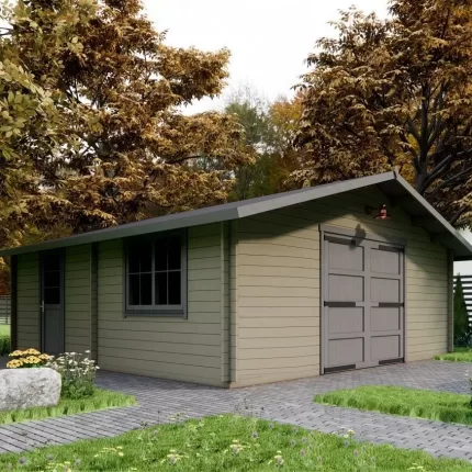 Гараж из дерева в Борисове