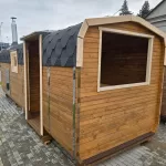 Баня Квадро бочка 6x2.4 с беседкой